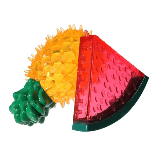 ULTECHNOVO 2 Stück Teiliges Hundespielzeug aus Robustem Kühlendes Kauspielzeug in Ananas und Wassermelonenform Interaktives Zahnpflege Wasserbefüllbar und Gefrierbar für Kleine und Mittlere von ULTECHNOVO