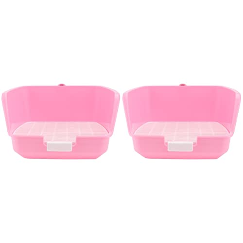 ULTECHNOVO Einstreu Für Kleintiere 2 Stücke Mini Häschen Rennmaus Pfanne Toilettentraining Hamster Guinea Käfig Bettwäsche für Bett Rosa Tier Schweine Anti-Besprühen von ULTECHNOVO