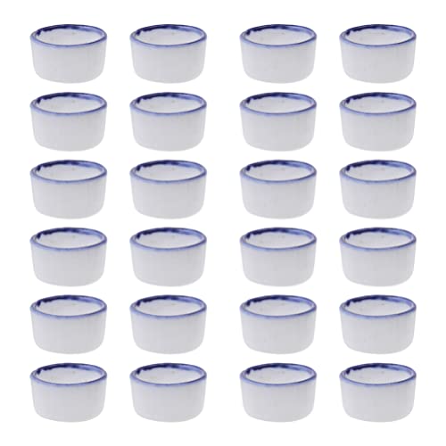 ULTECHNOVO 24st Becken Mini-Wasser Futternapf Für Reptilien Wasserspender Für Spinnen Spinnenschüssel Für Haustiere Spinne Wasserschale Korkrinde Wasserhalter Platte Keramik Kricket von ULTECHNOVO