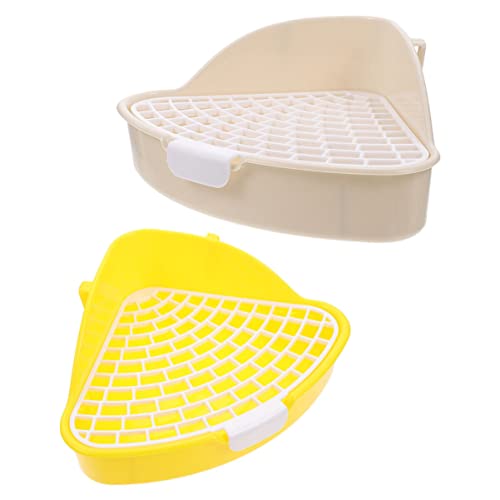 ULTECHNOVO 2 Stücke Haustier Mini Töpfchen Hase Toilette Katzentoilette Trainingsbox Dreieck Eichhörnchen Kunststoff Abnehmbare Eichhörnchen Katzentoilette von ULTECHNOVO