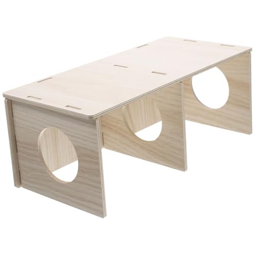 ULTECHNOVO 2pcs Wooden Hamster Hideout, Wooden Cabin Multi-Room Hamster S Multi Funny Toy Hut Schweine Eichhörnchen Andere Versteck Ratte Rennmäuse Hamster für Schlafzimmer Holzhaus Klare Kammer von ULTECHNOVO