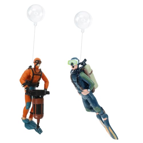 ULTECHNOVO 2stücke Schwimmende Taucher Dekoration Für Aquarien Kunststoff Ornament Für Fischbehälter Langlebiges Und Realistisches Aquarium Zubehör Fisch Tank Deko von ULTECHNOVO
