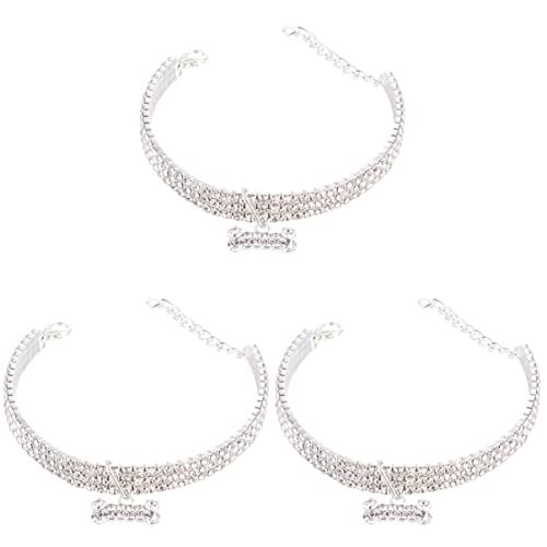 ULTECHNOVO 3- Teiliges Verstellbar Ausgefallene Formring Katze Diamant Zubehör Kristallknochen Glänzend ädchen für Haustier Kätzchen Anhänger Mini- Strassstein von ULTECHNOVO