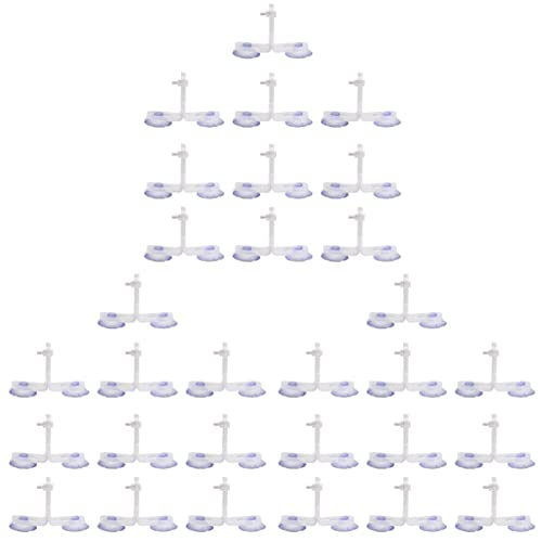 ULTECHNOVO Trottel 30 Stücke Rohr Fisch Klemme Halter Saugaquarium Platte Abdeckplatte Glas für Trennung Tank Klemmen Halterung Fluglinie mit Halter Saugnapf Tasse Isolationsclips Tanks von ULTECHNOVO