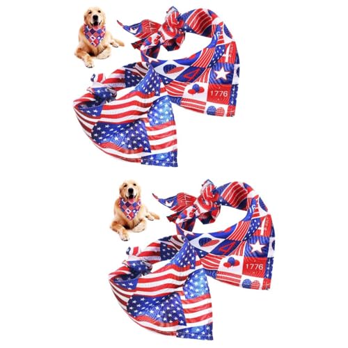 ULTECHNOVO 4 Stück Hundehalstuch Zum 4. Juli Für Kleine Mittelgroße Und Große Hunde Schal Patriotisches Hundehalstuch Unabhängigkeitstag Haustierschal Waschbares Hunde-Dreieckslätzchen von ULTECHNOVO