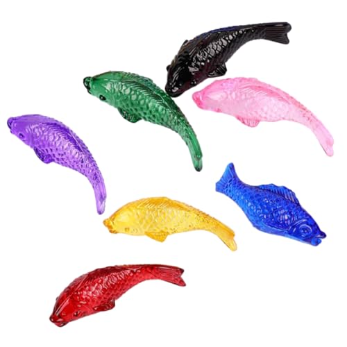 ULTECHNOVO 7 Stück Teiliges Glas Fisch Figuren Aquarium Deko Transparente Glasfische Realistische Hausdeko für Wohnzimmer Büro Tischdekorationsset von ULTECHNOVO