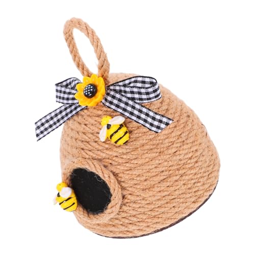 ULTECHNOVO Bienenhaus Dekoration Wunderschönes Geflochtenes Beehive Ornament für Garten und Innenräume Süßes Bienen Thema für Partys und Feste zum Aufhängen oder Stellen von ULTECHNOVO