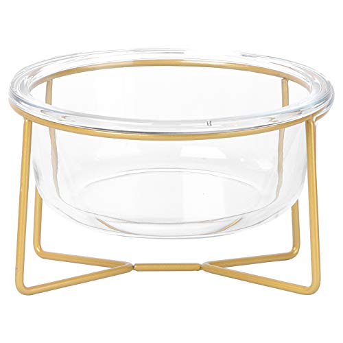 ULTECHNOVO 1stk Haustiernapf Aus Glas Erhöhter Katzennapf Hundenapf Aus Keramik Wassernapf Für Katzen Katze Hund Futternapf Katzennäpfe Angehoben Glaskugel Hohe Füße Weiß Eisen Platte von ULTECHNOVO