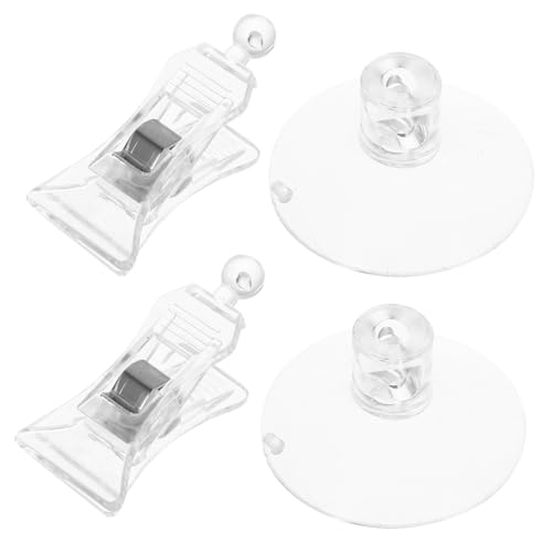 ULTECHNOVO Fische Gemüse Seetang Saugnapf Clip Klar Futterhalter Fütterungswerkzeug für Aquarium Aquarium Zubehör 2St von ULTECHNOVO