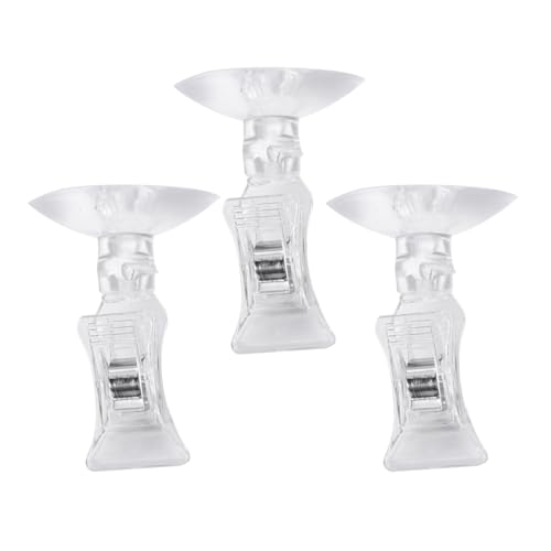 ULTECHNOVO Saugnapf-Haken-Clip-Halter – 3 Stück Saugnäpfe für Fenster, Saughaken für Aquarium, Parkscheinhalter, Futterklammer, Sauger mit Clips, Haken, Multifunktions-Clip für Glaswand, Supermarkt von ULTECHNOVO