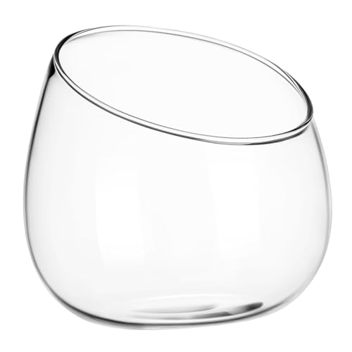 ULTECHNOVO Glas Terrarium Vase Klare Schrägschnitt Lotus Schale Pflanzgefäß für Mikro-landschaften Selbstversorgendes Ökosystem Tischdeko für Zuhause und Hochzeit von ULTECHNOVO