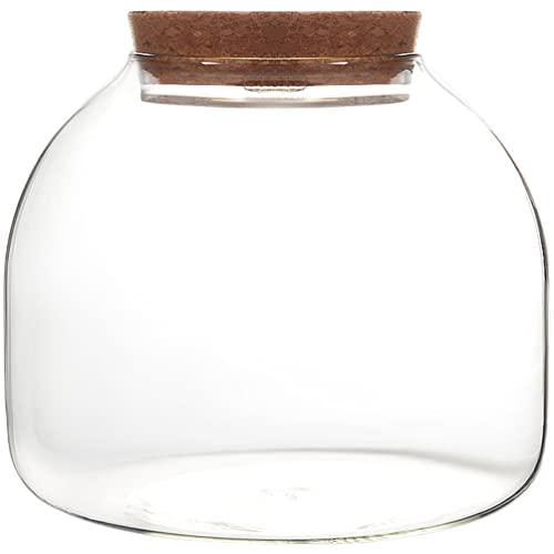 ULTECHNOVO Glaspflanze, Terrarium, Sukkulententisch, Osternglas, rund, für Aquarium, Vase, versiegelte Glasflaschen, mit Korkdeckel für Handwerk, 15 x 15 cm, transparent von ULTECHNOVO