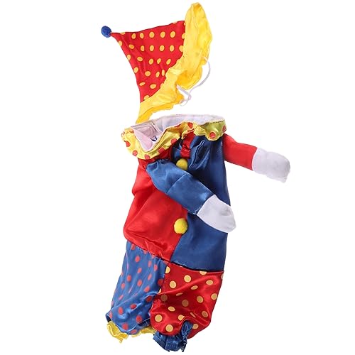 ULTECHNOVO Halloween-Weihnachtshaustier-Hundekleidung Clown-Stil Feiertagsthema-Hundekostüm Mit Hut Für Cosplay-Party Erntedankfest Karnevalsparty Anzieh-Größe XL von ULTECHNOVO