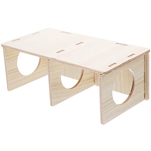 ULTECHNOVO Zubehör Hamster-Holzhaus Hamster-Multiroom-Versteck Erkundungsspielzeug Käfigzubehör Für Hamster Rennmäuse Mäuse Oder Andere Kleine Haustiere 21 X 11 cm Spielzeug Für Haustiere von ULTECHNOVO