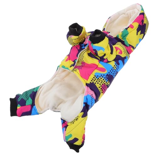 ULTECHNOVO WäRmender Hundemantel Camouflage FüR Kleine Hunde, Winterjacke Mit Kapuze FüR Mops, GrößE L, 3-3,5 kg (Geeignetes Gewicht) von ULTECHNOVO