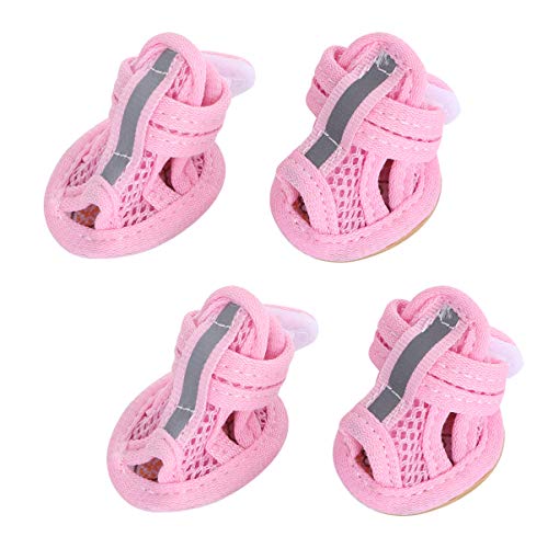 ULTECHNOVO Hundesandalen für kleine Hunde, weich, atmungsaktiv, Sommerschuhe, Stiefel für heißen Bürgersteig, rutschfeste Gummisohle, verstellbare Hunde, Spaziergänge, Laufen, Outdoor-Trage von ULTECHNOVO
