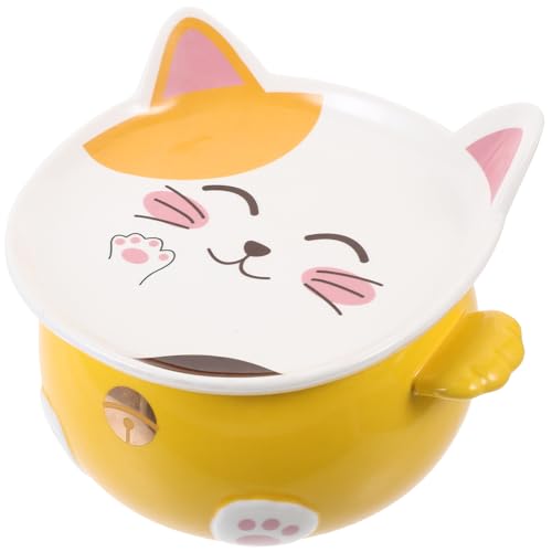 ULTECHNOVO Katzen-Ramen-schüssel-Set Japanischer Suppenschüssel-Deckel Keramik-suppenschüsseln Instant-Ramen-schüssel Für Katzen Schüssel-Set von ULTECHNOVO