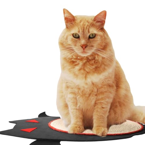 ULTECHNOVO Katzenkratzspielzeug, Halloween-Fledermausform, natürliche Sisalmatte, langlebiger Schutzteppich Haustierbedarf für Katzenkrallenschleifen von ULTECHNOVO