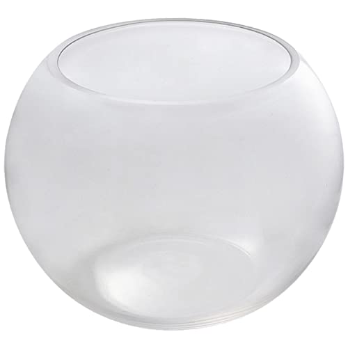 ULTECHNOVO Klares Goldfischglas Rundes Aquarium für Schreibtisch Wohnzimmer Vielseitig als Pflanzgefäß für Miniaturgärten Dekorativ Platzsparend von ULTECHNOVO