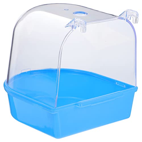 ULTECHNOVO Badespielzeug Papageienbadebox Käfig Vogeltränke Vogelkäfig Zubehör Badewanne Badewanne Für Sittiche Haustierbraut Kanarienvogel Wellensittich Papagei (Blau) Spielzeuge von ULTECHNOVO