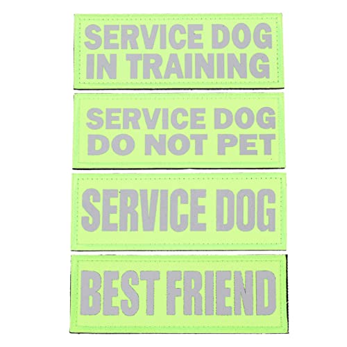 ULTECHNOVO Service-Hunde-Patch 4 Stück Hunde-Patches Reflektierende Abnehmbare Hundewesten-Patches Trainings- Arbeits- Stress-Reaktions-Patch von ULTECHNOVO