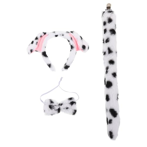 ULTECHNOVO Süßes Dalmatiner Hunde Kostüm mit Stirnband Fliege und Weiches Plüsch Party Accessoire für Geeignet für Halloween Bühnenauftritte und Verkleidungsspiele von ULTECHNOVO
