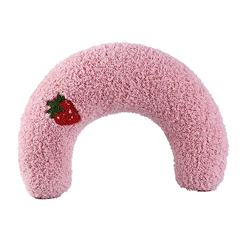 ULTECHNOVO U Förmiges Haustierkissen für Katzen Nackenstützkissen für Tiefen Schlaf Rosa Schützt die Halswirbelsäule für Sofa und Couch von ULTECHNOVO