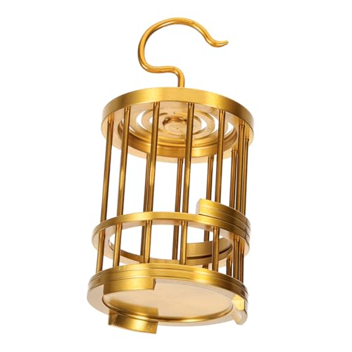 ULTECHNOVO Vintage Messing Käfig mit Hängendem Design Stabiler Käfig für Kleine Vögel Insekten und Kleintiere mit Verriegelung Vielseitige Vogel und Haustierdekoration für Innen und Außen von ULTECHNOVO