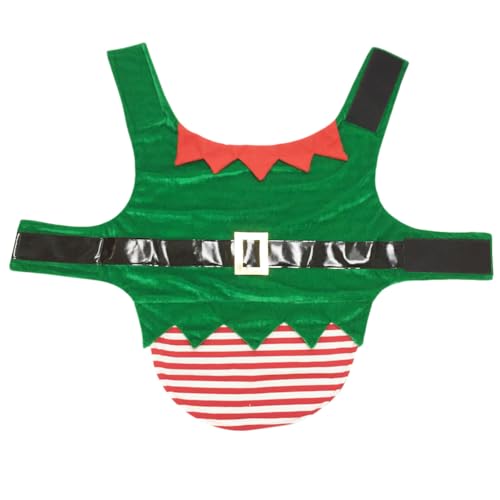 ULTECHNOVO Weihnachtskostüm für Hunde mit Elfenmotiv, Kostüm, Weihnachtsmann-Kostüm, warm, für Welpen, Katzen, Größe XL von ULTECHNOVO