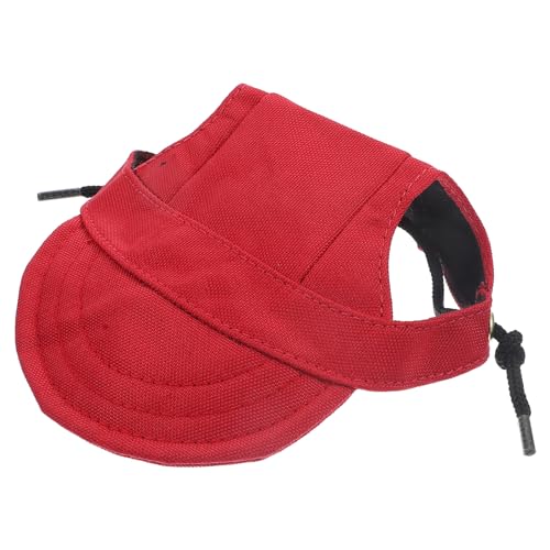 ULTECHNOVO Winterhut für kleine Hunde, verstellbare Baseballkappe, Kleidung für Haustiere, Sonnenschutz, Größe S, Rot von ULTECHNOVO