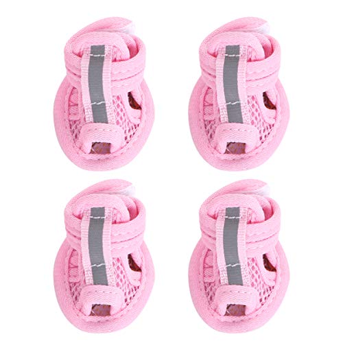 ULTECHNOVO Yorkie-Socken, Hundesandalen für kleine Hunde, weich, atmungsaktiv, Sommerschuhe, Stiefel für heißen Bürgersteig, rutschfeste Gummisohle, verstellbare Hunde, Spaziergänge, Laufen, Outdoor von ULTECHNOVO