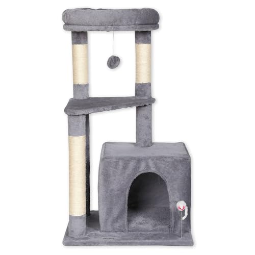 ULTRALARK Kletterhaus für Katzen mit mehreren Ebenen, Grau von ULTRALARK