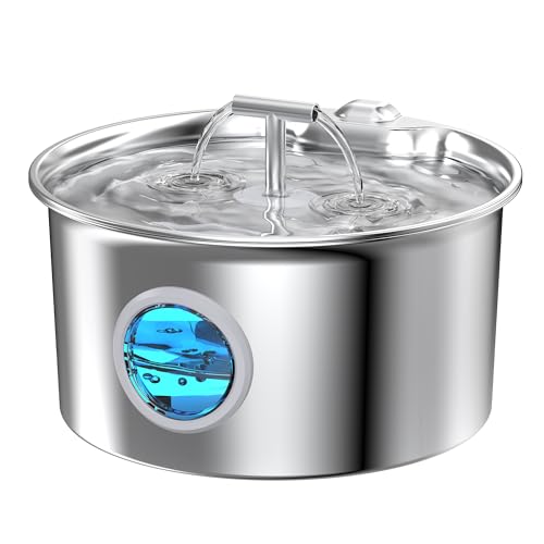 Katzenbrunnen Edelstahl Trinkbrunnen für Katze: 2.6L leiser Wasserspender für Katzen und Hunde - Automatischer Edelstahlbrunnen mit leiser Pumpe und Filtersystem Katzenbrunnen Edelstahl Trinkbrunnen für Katze: 2.6L leiser Wasserspender für Katzen und Hunde - Automatischer Edelstahlbrunnen mit leiser Pumpe und Filtersystem von UMOCUOY