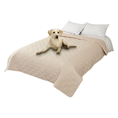 UNBBRRL wasserdichte Decke, Hund Bettdecke Decken, rutschfeste GroßE Decke, Wiederverwendbar, Inkontinenzunterlage FüR Haustiere Hund Katze (Diamant beige,2XL) von UNBBRRL