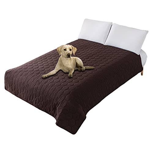 UNBBRRL wasserdichte Decke, Hund Bettdecke Decken, rutschfeste GroßE Decke, Wiederverwendbar, Inkontinenzunterlage FüR Haustiere Hund Katze (Wabe Kaffee,XL) von UNBBRRL