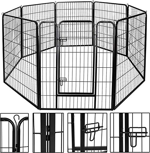 UNDERDOG Laufstall für Welpen, extra robust, 8 Stück, 80 x 80 cm, Schwarz von UNDERDOG