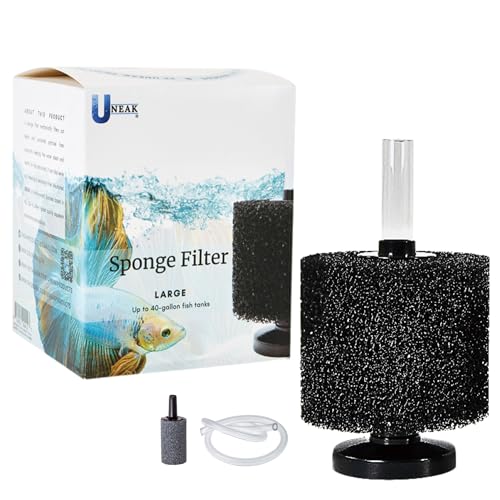 UNEAK Großer Aquarium-Schwamm-Filter, Zuchtbraten, Betta-Garnelen, Nano-Aquarium (groß bis zu 122 Liter) von UNEAK