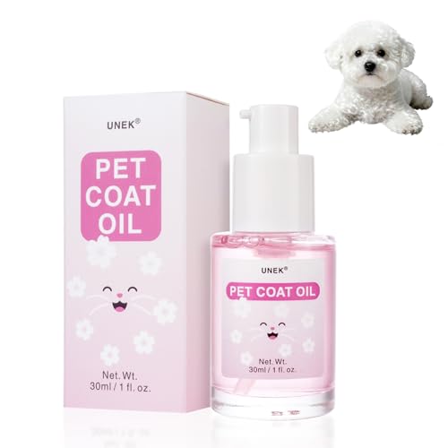 UNEK Fellpflegeöl für Hunde und Katzen – Kirschblüten-Duft, Entfilzen, Antistatisch, Leave-In Conditioner mit Jojoba- und Traubenkernöl, 30 ml von UNEK