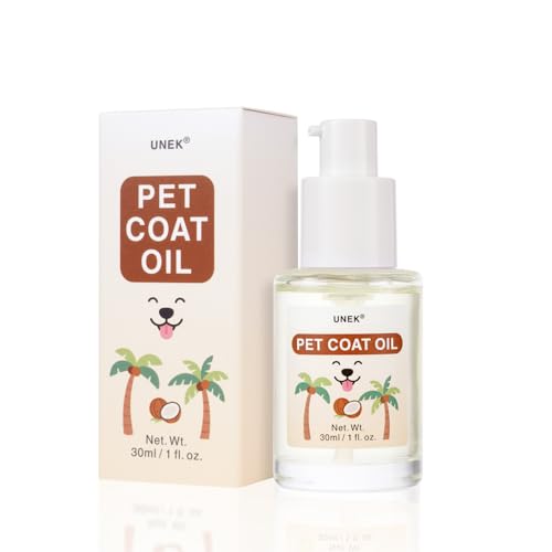 UNEK Fellpflegeöl für Haustiere mit Kokosnussduft – Entfilzen, Glätten, Glänzend & Nicht Klebrig– Mit Enthält natürliche Pflanzenöle – Leave-In Conditioner für Hunde und Katzen 30 ml von UNEK