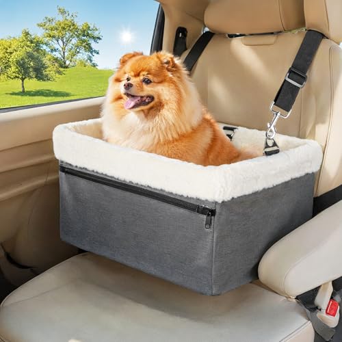 UNICITII Hunde-Autositz für kleine Hunde, Erhöhter Hundesitz für Hunde Welpenautositz Hundeaussicht, Haustierautositz für Vorder- und Rücksitz von UNICITII