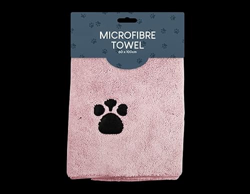 UNICORPSE TECHNOLOGIES PVT. LTD. Großes Mikrofaser-Handtuch, super saugfähige Stickerei, Pfotenabdruck, für Hunde und Katzen, schnelltrocknend, Rosa (1)) von UNICORPSE TECHNOLOGIES PVT. LTD.