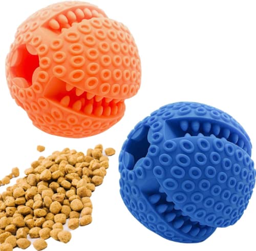 UNICORPSE TECHNOLOGIES PVT. LTD. Leckerli-Ball für Hunde und Welpen, aus Gummi, bissfest, lustiges Kauspielzeug (rot + orange) von UNICORPSE TECHNOLOGIES PVT. LTD.