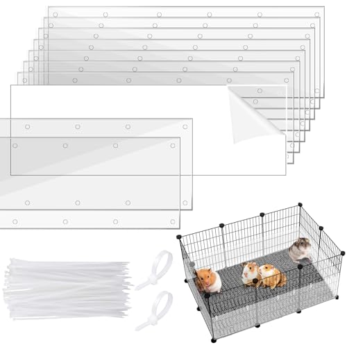 UNIFAMILY 10 x Haustierkäfig-Einlagen, 35,6 x 11,4 cm, transparent, Streuschutz für Käfig, Kaninchen-Urin-Schutz, flexibel, transparent, Meerschweinchenkäfig, Urin-Schutz, Seitenfutter (10 Stück 35,6 von UNIFAMILY