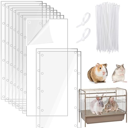 UNIFAMILY 35,6 x 15,2 cm Haustierkäfigschutz, transparent, Streuschutz für Käfig, Kaninchen-Urin-Schutz, flexibel, transparent, Meerschweinchenkäfig, Urin-Schutz, Seitenfutter (10 Stück 35,6 x 15,2 von UNIFAMILY