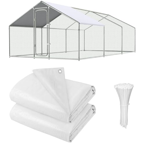 UNIFAMILY Hühnerstallabdeckung, wasserdicht, 30 x 180 cm, Weiß, 2 Stück, für Geflügelstall, Zelt für Schatten, Hühnerlaufabdeckung für Sonnenbeständigkeit UNIFAMILY Hühnerstallabdeckung, wasserdicht, 30 x 180 cm, Weiß, 2 Stück, für Geflügelstall, Zelt für Schatten, Hühnerlaufabdeckung für Sonnenbeständigkeit von UNIFAMILY