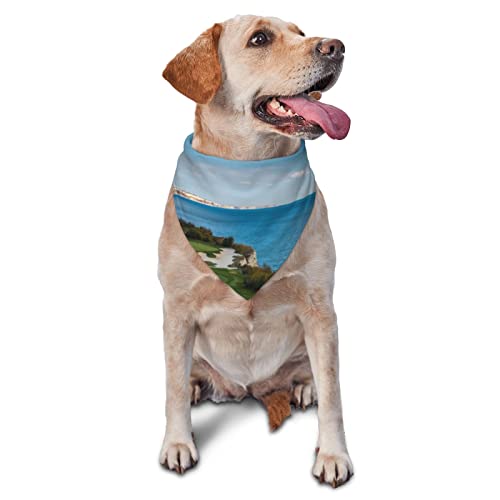 Golfplatz, bedrucktes Dreieck-Bandana, verstellbar, waschbar, für kleine, mittelgroße und große Hunde und Katzen Golfplatz, bedrucktes Dreieck-Bandana, verstellbar, waschbar, für kleine, mittelgroße und große Hunde und Katzen von UNIOND