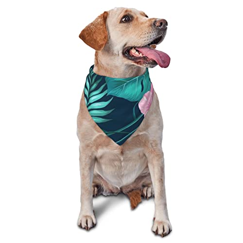 Hawaii rosa Blume bedrucktes Dreieck Bandana Verstellbarer Haustier Schal Waschbares Halstuch für kleine, mittelgroße und große Hunde Katzen von UNIOND