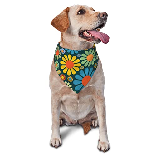 Hippie-Muster, bedrucktes Dreieck-Bandana, verstellbarer Haustier-Schal, waschbar, für kleine, mittelgroße und große Hunde und Katzen von UNIOND