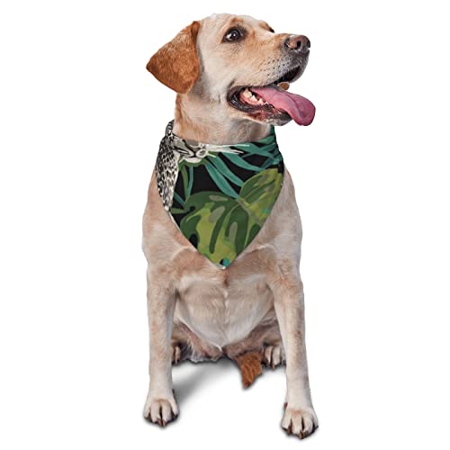 Leopard Palmblatt bedrucktes Dreieck Bandana Verstellbarer Haustier Schal Waschbares Halstuch für kleine, mittelgroße und große Hunde Katzen Leopard Palmblatt bedrucktes Dreieck Bandana Verstellbarer Haustier Schal Waschbares Halstuch für kleine, mittelgroße und große Hunde Katzen von UNIOND