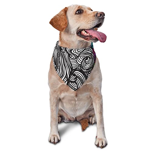 Linkes und rechtes Gehirn-bedrucktes Dreieck-Bandana, verstellbarer Haustier-Schal, waschbares Halstuch für kleine, mittelgroße und große Hunde und Katzen von UNIOND